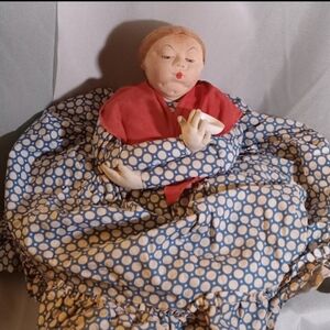 Vintage Tea Cozy Heater Eastern European Molded Fabric Face Doll
